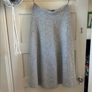 Uniqlo Light Gray A-Line Wool Blend Skirt